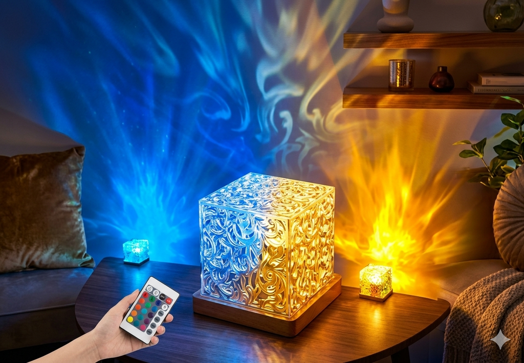 LED 3D Ocean Wave Projector Night Lamp Water Ripple Light Northern Lights
